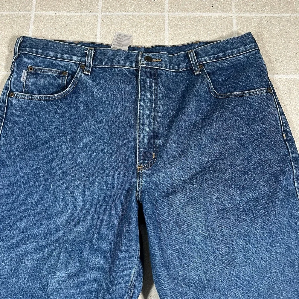 Carhartt Jeans 38x29 Mens 100% Cotton Tapered Leg B17DST Workwear - Picture 5 of 10